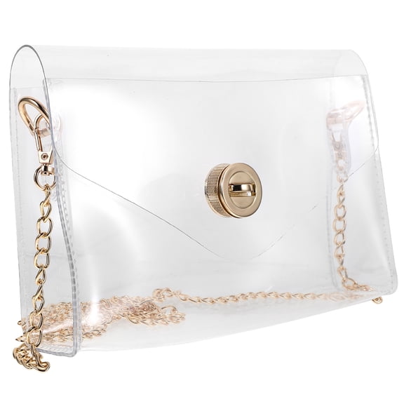 MLINS Body Travel Bag Women Shoulder Chain Bag Clear Chain Bag .8x5.5x15.5cm