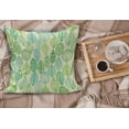 thumbnail image 2 of Nature Fluffy Throw Pillow Cushion Cover, Hand Drawn Vintage Style Ornamental Leaves Forest Pattern in Green and Blue Tones, Decorative Square Accent Pillow Case, 40" x 40", Multicolor, by Ambesonne, 2 of 5