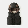 thumbnail image 3 of Toddler Boys Puffer Vest Hooded Jacket Black Vest Kids Full-Zip Sleeveless Lightweight Jacket Boy Vest 1-2 Years, 3 of 3