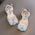 thumbnail image 5 of LNMQLPDBS Little Girl Shoes Flat Non-Slip Dress Shoes Dance Show Performance Shoes with Beautiful Bowknot Decoration Princess Dress Shoes for Communion Party and Wedding Silver 10-10.5 Years, 5 of 9
