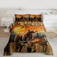 thumbnail image 2 of jejeloiu Jungle Bear Bedding Comforter Set,Wild Animal Twin Comforter Sets,Orange Sunset Bedding Set For Men Women,Microfiber Bedroom Decor Reversible,2 Pieces, 2 of 8