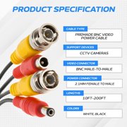 كابل طاقة فيديو BNC جاهز بطول 10 أقدام من Cables Direct Online – سلك تمديد أسود للتوصيل والتشغيل لكاميرات CCTV وأجهزة تسجيل الفيديو الرقمية وأنظمة الأمان ومعدات المراقبة