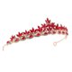 thumbnail image 3 of Red Bridal Crown with Rhinestones for Wedding Headgear Accessories One Size Fits Most, 3 of 4