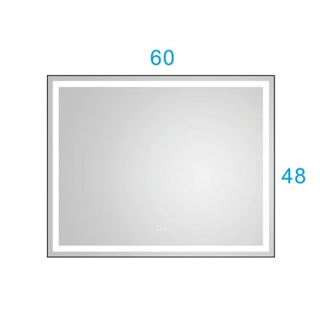 

Gardenry 60*48 LED Lighted Bathroom Wall Mounted Mirror with High Lumen+Anti-Fog Separately Control