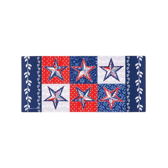 Evergreen Red, White, and Blue Stars Sassafras Switch Mat
