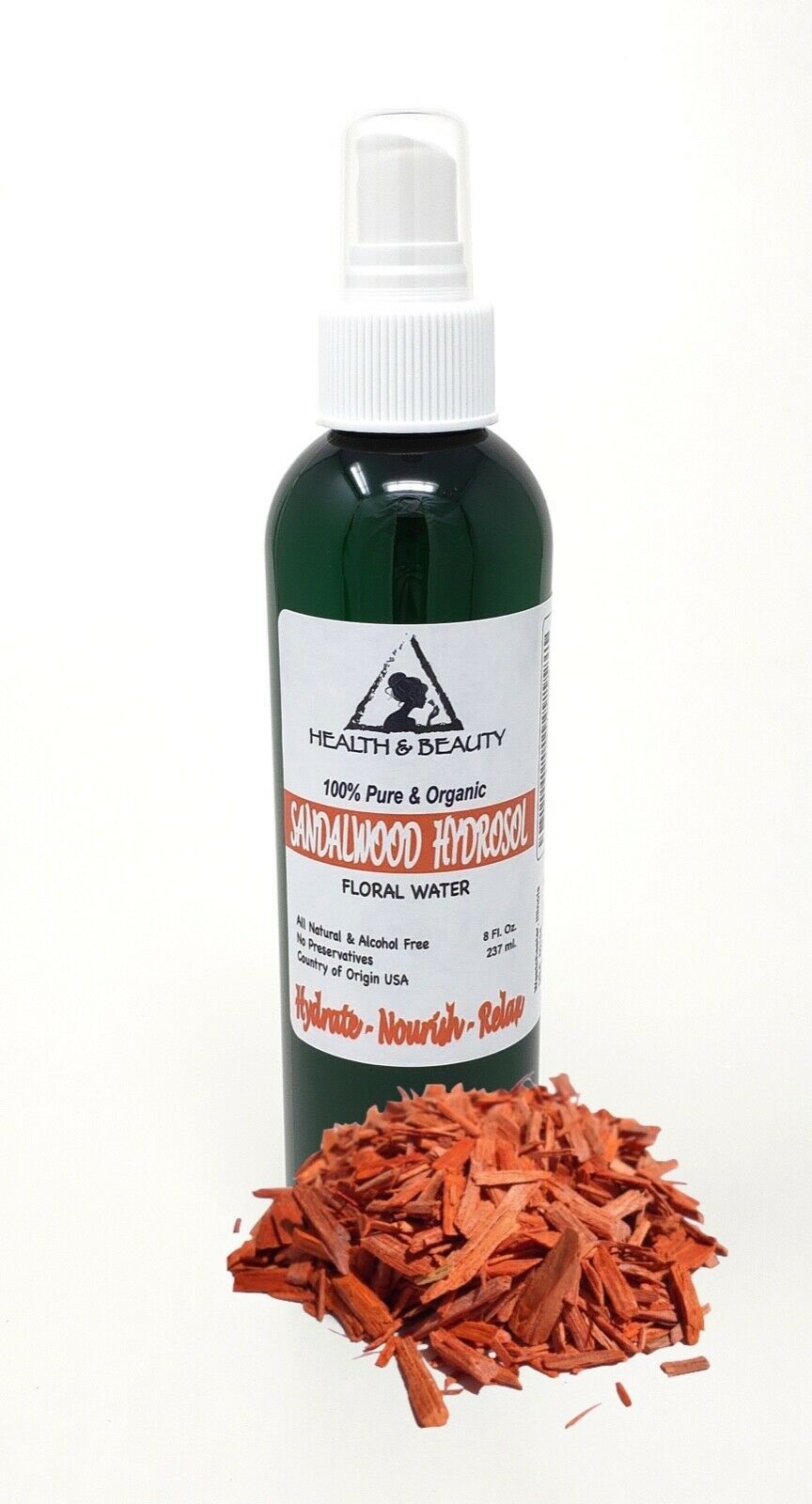 Sandalwood hydrosol organic floral water 100% pure natural spray 8 oz