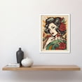 thumbnail image 2 of Tattoo Pin Up Girl Roses Rockabilly Americana 50s Art Print Framed Poster Wall Decor 12x16 inch, 2 of 5