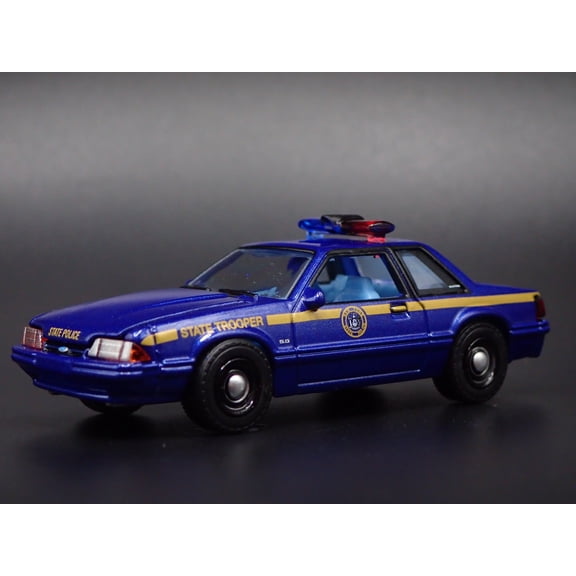 Open Box 1988 88 FORD MUSTANG NEW YORK STATE POLICE 1:64 SCALE DIORAMA DIECAST MODEL CAR