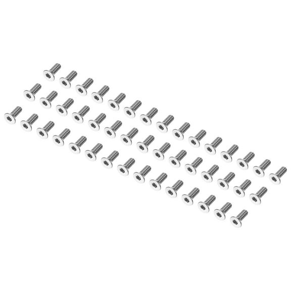 Uxcell M3 x 8 mm Flat Head Socket Cap Screws, 100 Pack 304 Stainless Steel 18-8 Machine Screws Flat Countersunk Bolts