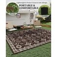 thumbnail image 4 of Outdoor Rug x ft Outdoor Carpet Reversible Floral Patio Rug- Outdoor Area Rug Camping Rug Mat Vintage Plastic Straw Rugs for Patio RV Camping Backyard Picnic Beach Dark, 4 of 6