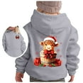 thumbnail image 3 of SonxaHe Toddler Girls Boys Christmas Hoodies Animal Print Holiday Long Sleeved Hooded Sweatshirt Loose Party Sport Hoodies Gray,Sized 4-5, 3 of 4