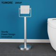 thumbnail image 2 of Soporte de papel higiénico YUMORE, independiente, de acero inoxidable, 2 of 6