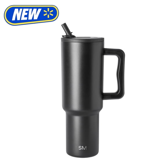 Simple Modern 40 oz Trek Tumbler with Leakproof Folding Straw Lid - Midnight Black