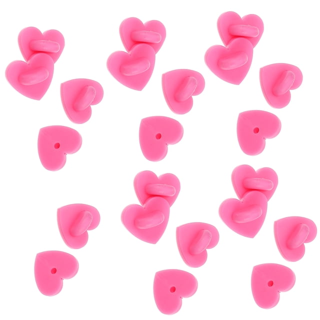 MasteelfCA 100 Pcs Rubber Pin Backs Heart Brooch Buckle Brooch DIY Accessory