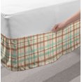 thumbnail image 2 of Abstract Bed Skirt, Tartan Motif Scottish Fashion Dated Traditional Folk Design, Elastic Bedskirt Dust Ruffle Wrap Around for Bedding Decor, 4 Sizes, Mint Green Beige Umber, by Ambesonne, 2 of 2
