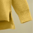 thumbnail image 4 of MexChoioe Women's Sweaters Turtleneck Fuzzy Plush Knit Long Sleeve Hi‑Lo Hem Pullover for Women, 4 of 6