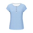 thumbnail image 5 of ZUKMRJPC Womens Summer Tops Short Sleeve Crewneck Polka Dot Button Down Pullover Tees Casual Loose Fit Basic Tunic Shirts, 5 of 7