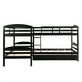 thumbnail image 2 of Cfowner Twin Over Twin Bunk Beds with Trundle, L-Shaped Loft Bed with Guard for Teens Bedroom, 2 of 5