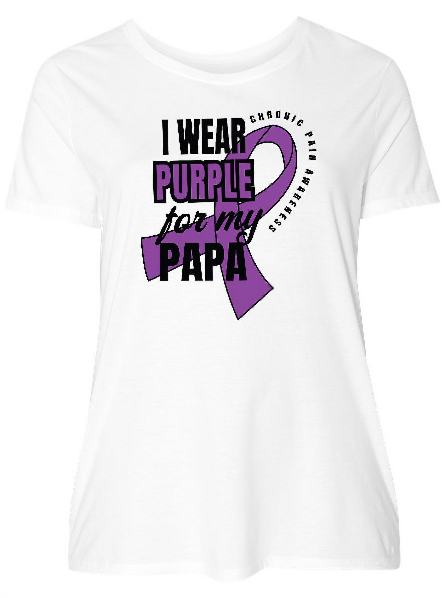 Inktastic Chronic Pain I Wear Purple For My Papa Women's Plus Size T-Shirt  - Walmart.com