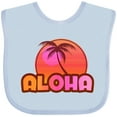 thumbnail image 3 of Inktastic Pink Aloha Palm Girls Baby Bib, 3 of 4