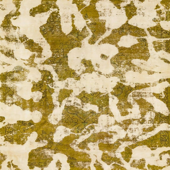 Ahgly Company Indoor Square Abstract Sun Yellow Abstract Area Rugs, 3' Square