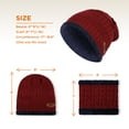 thumbnail image 3 of IPOW Winter Beanie Hat Scarf Set Warm Knit Hat Thick Knit Skull Cap for Kids (Wine Red), 3 of 7