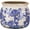 Beige and Blue, variant on Vintage Large Ceramic Planter with Butterfly Bliss Pattern Warm Yellow Ice Crack Finish Antique Cottage Flower Vase Pot for Indoor Plants Farmhouse Home Kitchen Office Decor