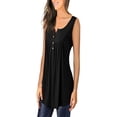 thumbnail image 3 of Nananla Women's Pleated Sleeveless T-shirt Top, 3 of 4