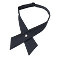 thumbnail image 2 of Women Shirt Tie - Solid Color Design Easy Buckle Fastening Criss-Cross Design Neck Tie Graduation Work Uniforms Student Tie, 2 of 8