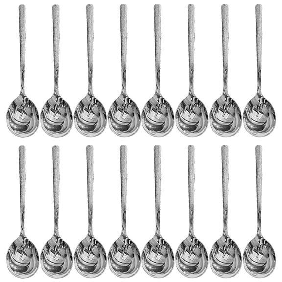 16PCS Long Handle Stainless Steel Spoons for Desserts and Dining Utensils
