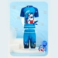thumbnail image 6 of Toddler Girls Boys Summer Swimwear Sets Short Sleeve O Neck Tops + Cartoon Animal Print Shorts + Hat 1-12 Years, 6 of 7