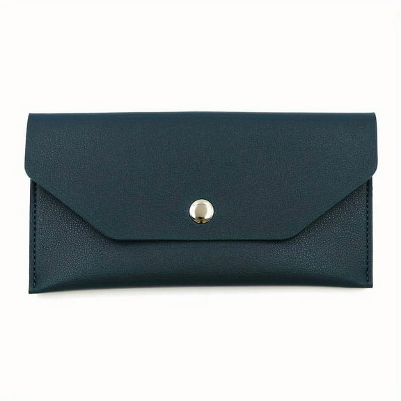 XmhyTop-A Blue Leather Cash Envelope, 17.5*9.2cm Budget Envelope Wallet, 1 Piece Reusable Money Stuffing Wallet for Bills