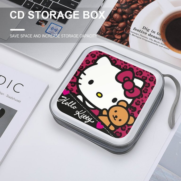 Leopard Hello Kitty584 40 Capacity CD Cases, Large DVD/VCD Storage