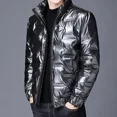 thumbnail image 4 of Parkas para hombre, chaqueta de plumón con relleno y cremallera, abrigos acolchados para hombre, ropa de lujo coreana, modelos de invierno, moda informal acolchada Y2k en oferta, 4 of 5