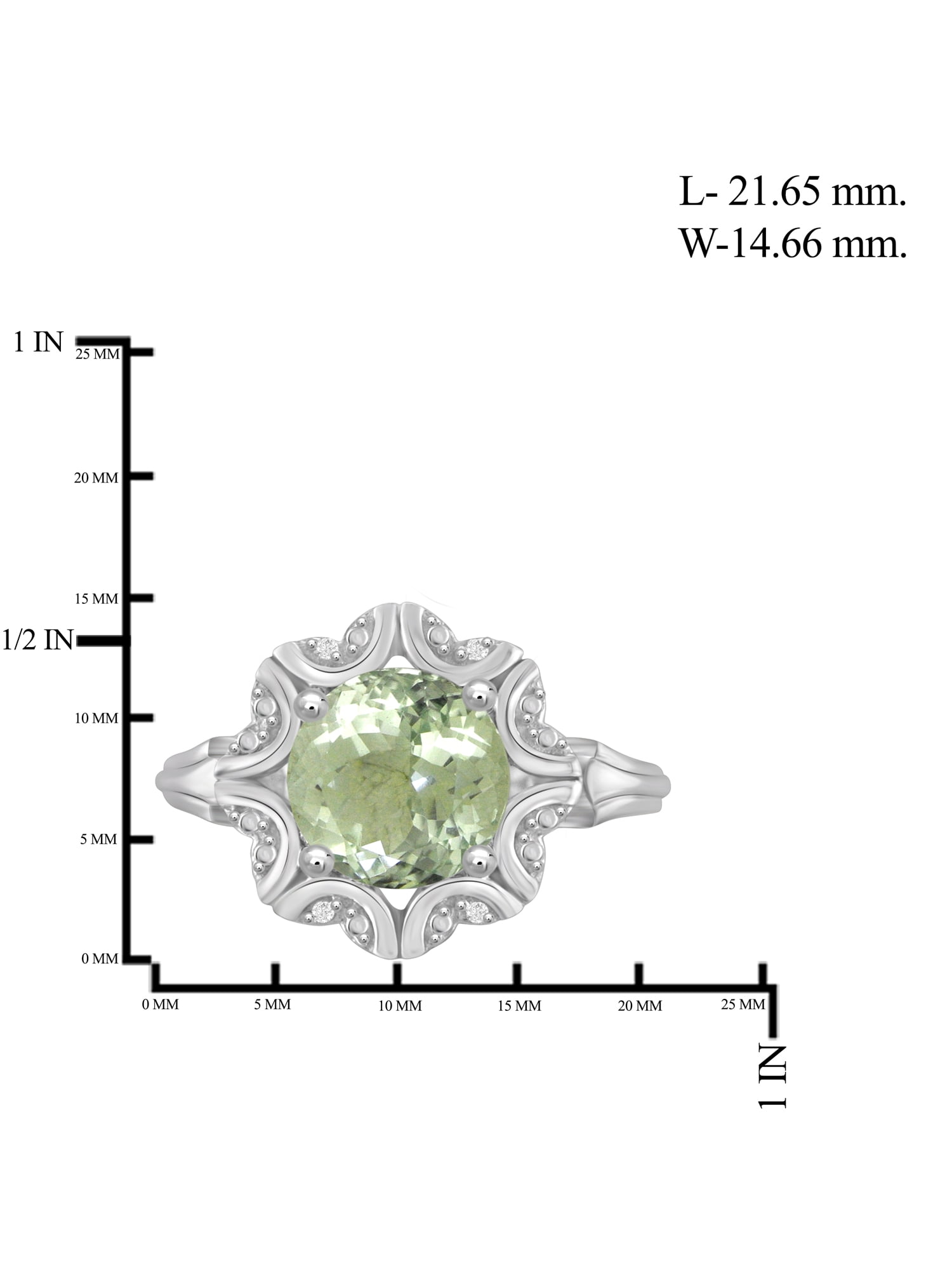 JewelersClub Green Amethyst Ring Birthstone Jewelry – 2.50 Carat Green Amethyst 0.925 Sterling Silver Ring Jewelry with White Diamond Accent – Gemstone Rings with Hypoallergenic 0.925 Sterling Silver