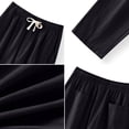 thumbnail image 5 of Mens Bamboo Viscose Pajama Pants 2026 Soft Cooling Moisture Wicking Elastic Drawstring Waist Straight Leg Sleep Loungewear Pants Black 5XL, 5 of 5