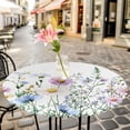 thumbnail image 6 of Spring Floral Round Tablecloth for 36-44 Inch Tables, Fitted Table Cover with Elastic Edge, Country Spring Floral Botanical Waterproof Outdoor Table Cloth Protector for Patio Garden Dinner Picnic, 6 of 9