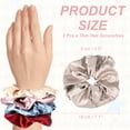 thumbnail image 2 of Uxcell 2 Pcs Scrunchies de satén, lazos suaves para el cabello, regalos para fiestas de boda, rosa champán, 2 of 7