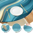 thumbnail image 4 of Blue Gold Marble Pattern Round Fitted Tablecloth with Elastic Edge,Dining Table Cover Waterproof,Outdoor Round Tablecloth for Camping,Dining,Indoor and Outdoor, 4 of 7