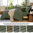 thumbnail image 5 of Amberspace Prewashed fabric 7-piece Bed in a Bag Comforter Set with Sheets,Olive Green,King, 5 of 11