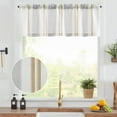 thumbnail image 2 of Striped Valance Farmhouse Window Treatment Linen Textured Drapes for Small Windows Kitchen Living Room RV Vintage Valance 16 Inch Rod Pocket 1 Panel Camel Beige and Grey Stripe, 2 of 8
