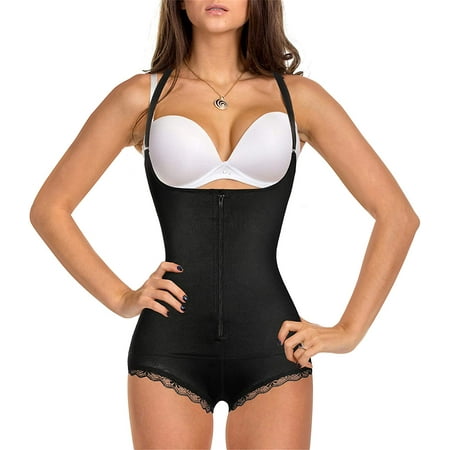 

Nebility Women s Latex Waist Trainer Bodysuit Tummy Control Shapewear Full Body Shaper Open Bust Corset(Black 0XL)