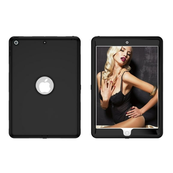 iPad 10.2 Case for Kids, Allytech Heavy Duty Protection 3 Layers Shockproof Impact Resisant Back Cover with Screen Protector Film Case for Apple iPad 10.2" 2019 Released, Black