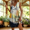 thumbnail image 2 of Summer Short Dresses for Women Plus Size Floral Printed V-Neck Sleeveless Casual Loose Summer Vacation Beach Sundresses with Pockets, 2 of 8