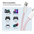thumbnail image 6 of Powertek Fashion USB-C to USB-C Cable 6ft Pink, 60W Fast Charging Type-C Braided Cable for iPhone 15 and Newer, Galaxy, iPad, Tablets & USB-C Devices, 6 of 8