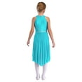 thumbnail image 7 of iiniim Kids Girls Shiny Rhinestone Sleeveless Lyrical Ballet Leotard Tulle Skirt Modern Contemporary Dance Dress Light blue 16, 7 of 7