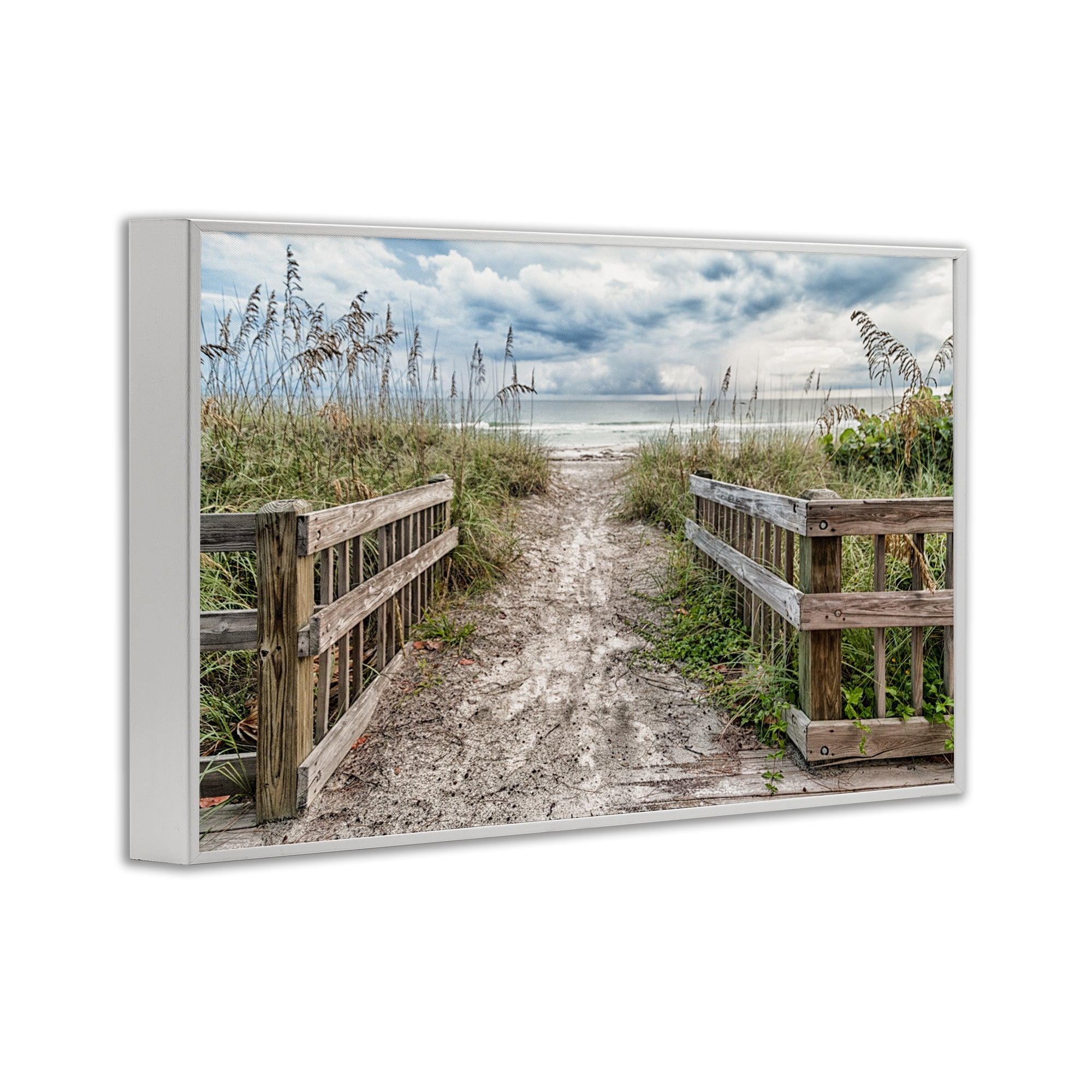 Stupell Industries Beach Entrance Fence White Framed Giclee Art, design by Mary Lou Johnson