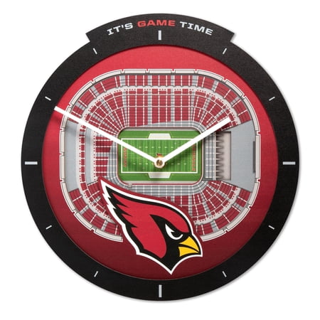 YouTheFan NFL Arizona Cardinals Stadiumview 3D Wall Clock