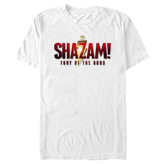 Men's Shazam! Fury of the Gods Movie Logo  Graphic Tee White 2X Large