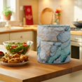 thumbnail image 5 of Marble Texture Pressure Cooker Cover Abstract Teal Blue Gold Crack Art Dust Cover for Kitchen Appliances with Top Handle & Storage Pockets, Fits 6 Quart Instant Pot, Air Fryer, Crock Pot, 5 of 9